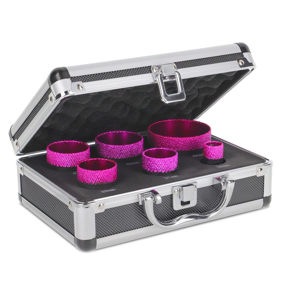 MATRIXTEC Diamant-Bohrkronen Set 6-teilig, im Koffer, Art. 50841