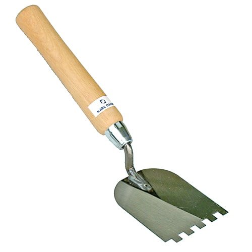 Notched spatula trowel