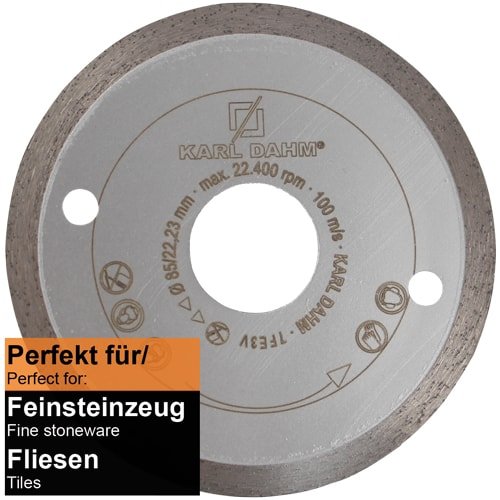 Diamond cutting blades with continuous rim