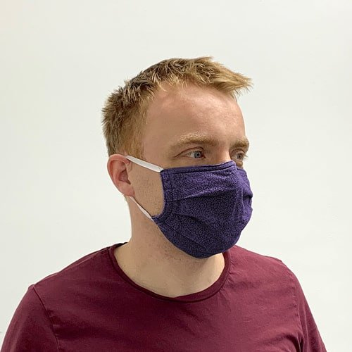 Schutzmaske lila, Atemschutzmaske, wiederverwendbare Schutzmaske für Mund und Nase, Maske selbstgenäht - KARL DAHM