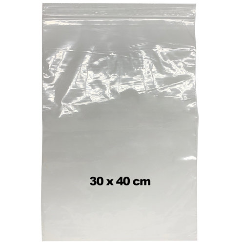 Sachet d'échantillon en plastique avec fermeture à pression pour la mesure de l'humidité avec l'humidimètre CM de KARL DAHM | 100 pièces, 30 x 40 cm, transparent