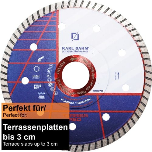 Disque diamanté pour dalles de terrasse de 3 cm | Terrier Red Ø 180 mm de KARL DAHM