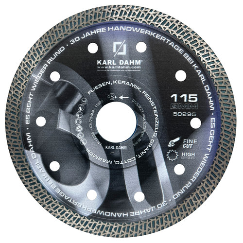 DTS 9: Diamond cutting disc Top-Cut - black diamond cutting disc for dry cutting with the angle grinder. Perfect for natural stone and fine stoneware