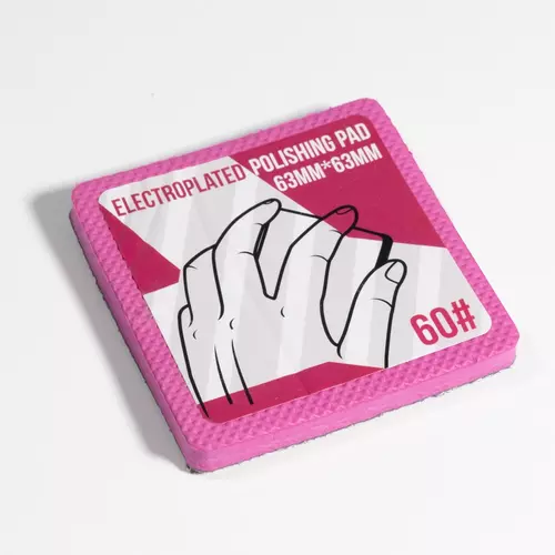 Pink flexible diamond hand pad for sanding tile edges with K60