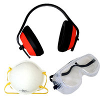 Safety set with ear protection, safety goggles and dust protection hooks, Art. 11868