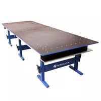 Cutting table large size 354 x 124 cm for tools and tiles. Large storage area, perfect for tilers.