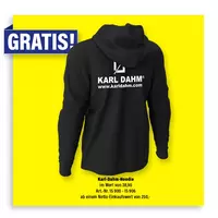 Gratis KARL DAHM Hoodie, ab einem Warenwert von 250 € netto!