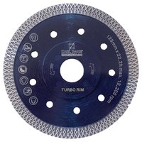 Diamanttrennscheibe Turbo Rim blau, KARL DAHM | 125 mm Durchmesser. Für harte Materialien wie Naturstein und Feinsteinzeug
