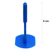 Languettes filetées Longue, bleue, largeur de joint de 3 mm pour les carreaux épais jusqu\'à 3 cm. Parfait pour une utilisation en extérieur. Supports filetés pour le système de nivellement de tuiles KARL DAHM