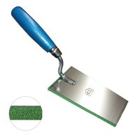 Jointing trowel with foam rubber coating, green, 140 mm blade length. Made of stainless steel, with pleasant wooden handle. Buy now at KARL DAHM