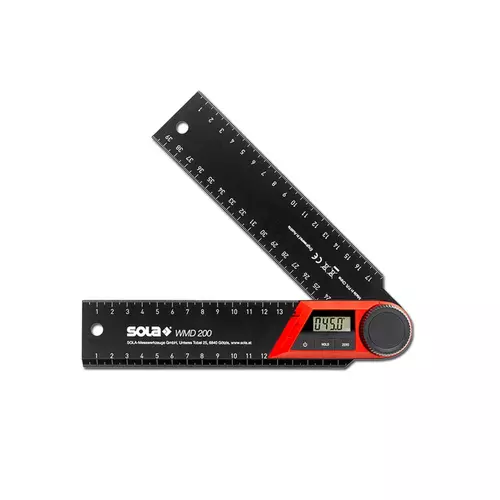 Equerre numérique en noir/rouge avec écran LCD