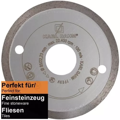 Diamond cutting blades with continuous rim