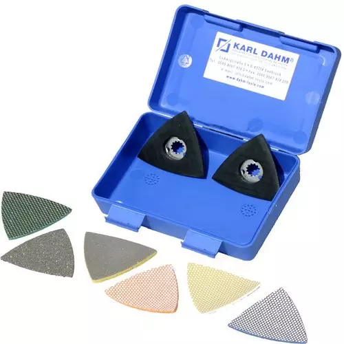 Diamond grinding and polishing pad set