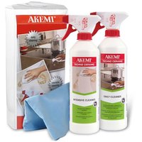 Profi Reinigungs-Set für Keramikoberflächen | AKEMI Reiniger Daily und Intensive, für High-Tech Keramikoberflächen wie Küchenplatten etc.