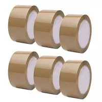 6x PP adhesive tape, brown, 50mm x 66lfm / roll, item no. 21530