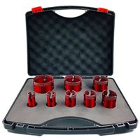 Tile Drill Diamond Set with 8 cutting, red drill bits for tiles, porcelain stoneware and natural stone - Diamond Tools buy cheap at KARL DAHM
