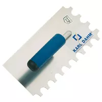 Notched trowel with 20/20 mm centre toothing with soft grip