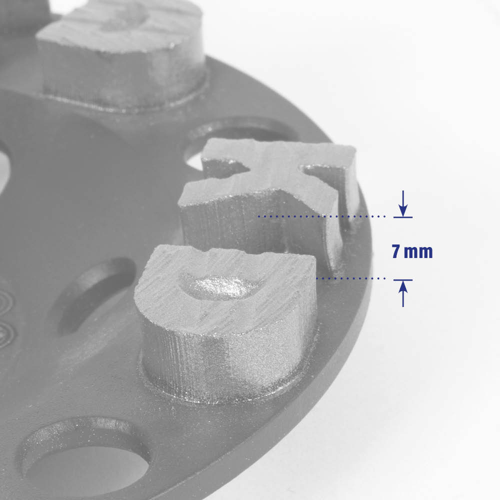 Diamantschleifteller Beton Estrich Karl Dahm Ø 125 mm, Art. 50563 Segmenthöhe